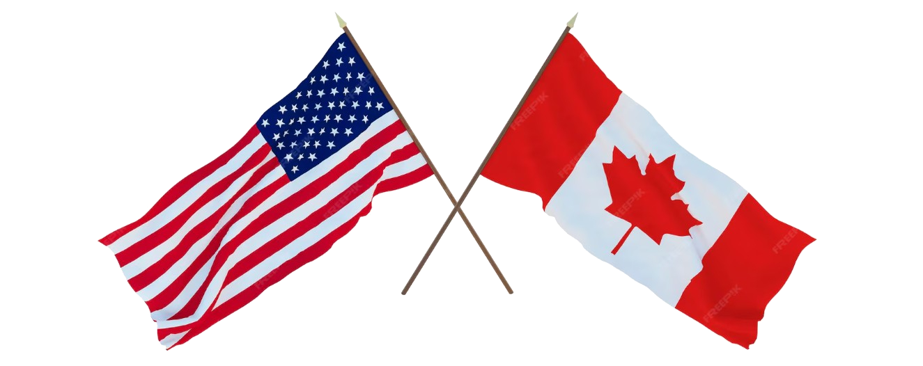 USA and Canada flag for Pensionado Visa eligibility check