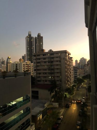 Residential apartment view in El Cangrejo Panama City, one of the most popular expat neighborhoods